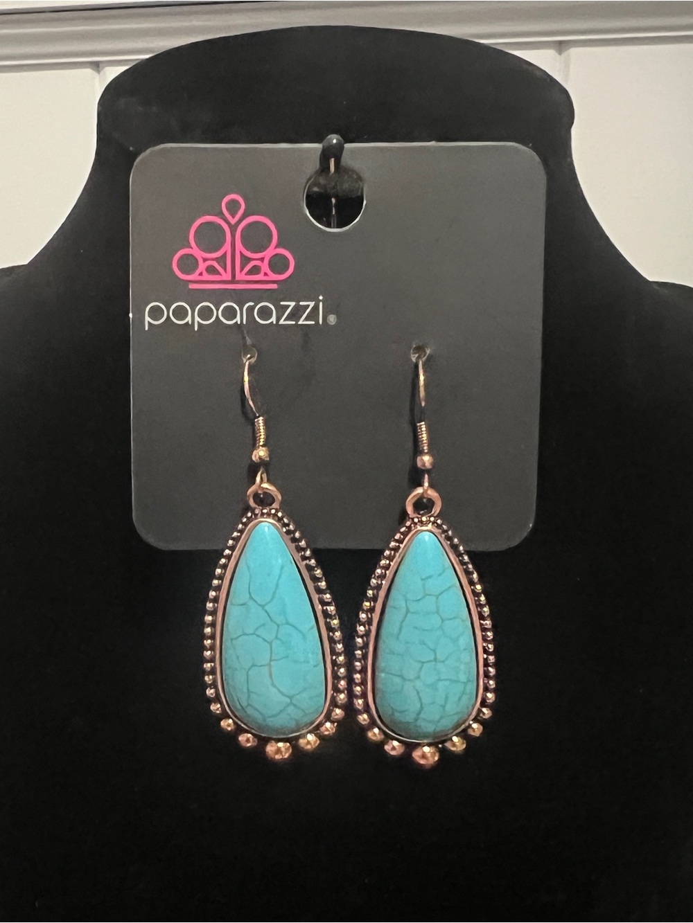 Paparazzi Turquoise Teardrop Dangle Earrings